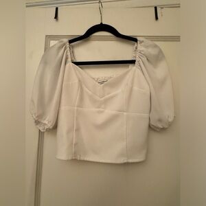 ABERCROMBIE puff sleeve white top - size S - lightly used
